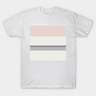 A neat harmony of Very Light Pink, Grey, Silver and Light Grey stripes. T-Shirt